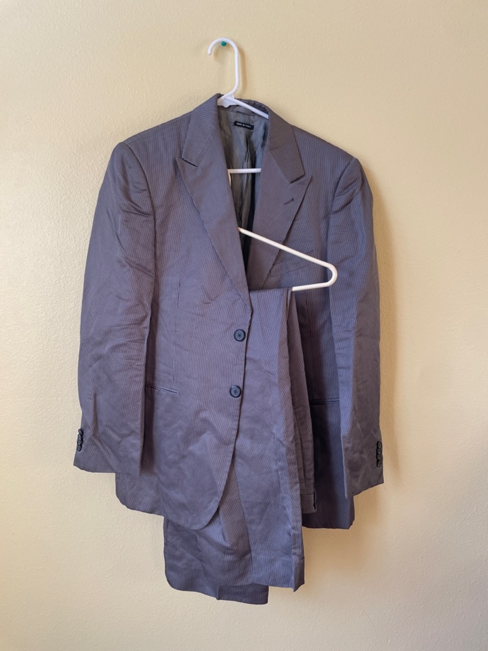 Giorgio Armani Grey Men's Two-Button Blazer and Trouser Set